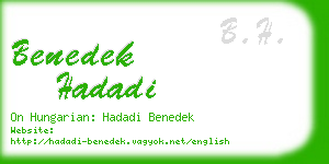 benedek hadadi business card
